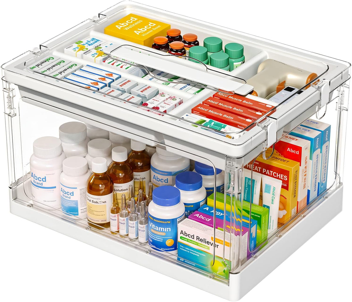 24QT 1Pack Craft Organizers and Storage with Tray, Craft Storage Box