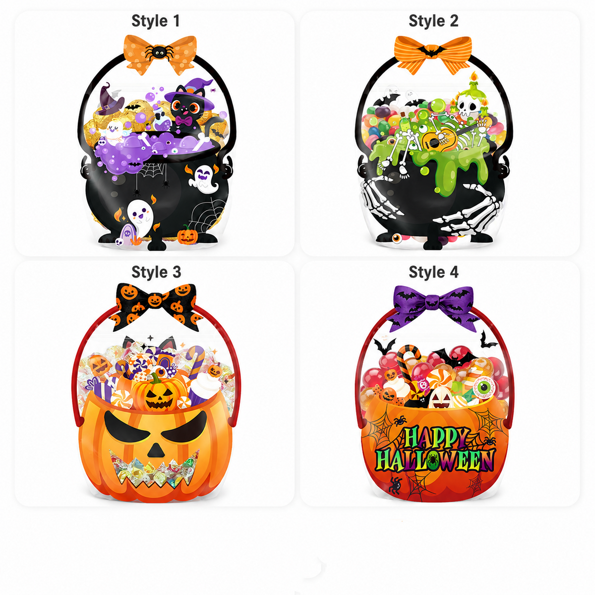 ๐ 50-Piece Resealable Halloween Treat Bags with Handles for Candy ๐ฌ