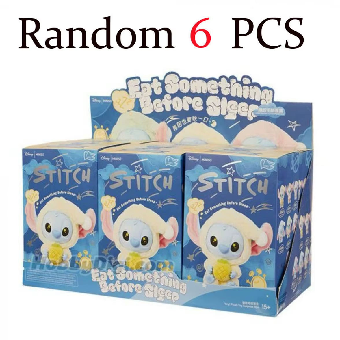New Stitch Eat Some Thing before Sleep Series Vinyl Blind Box Bag Pendant Cute Plush Doll Mystery Box Toy Birthday Gifts