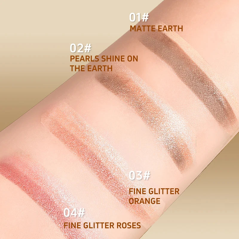 3-Color Matte Earth-Tone Eyeshadow Stick