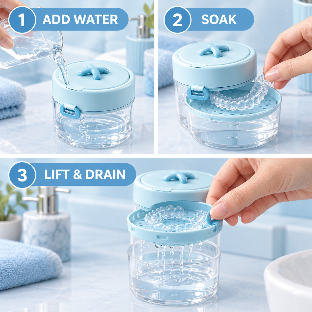 3-in-1 Retainer Cleaning & Storage Case