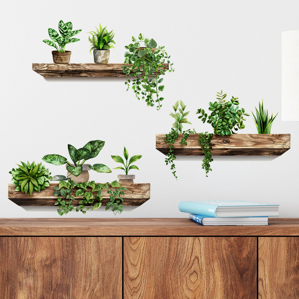 3D Self-Adhesive Wall Decal with Plant Design