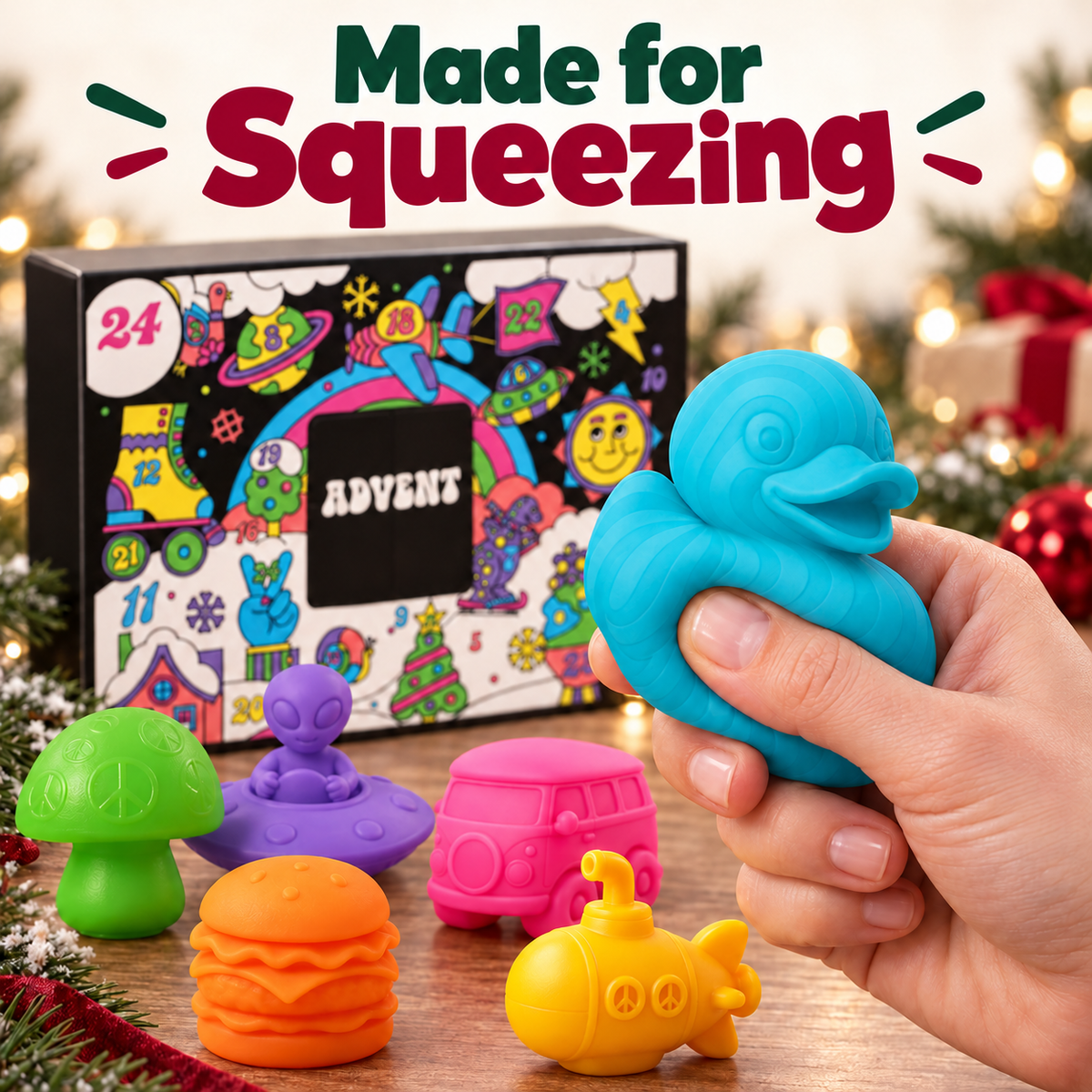 24 Days Christmas Advent Calendar Squeeze Toys Gift Box