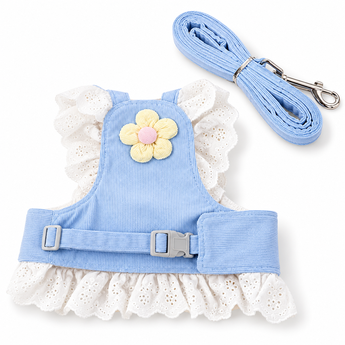 Lace Floral Pet Harness and Leash Set