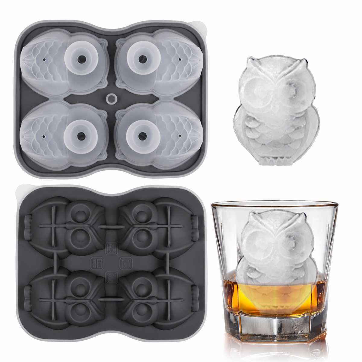 3D Animal Shaped Silicone Ice Cube Mold Tray