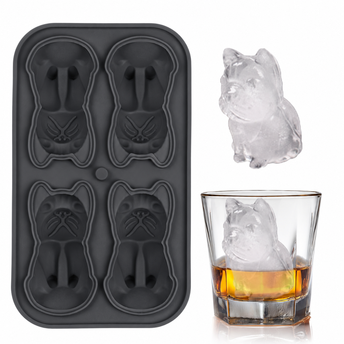 3D Animal Shaped Silicone Ice Cube Mold Tray