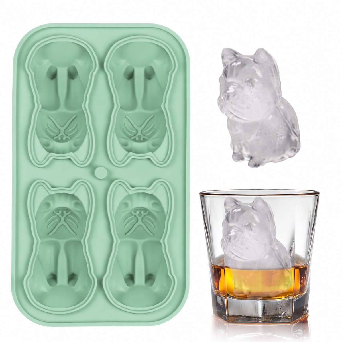 3D Animal Shaped Silicone Ice Cube Mold Tray