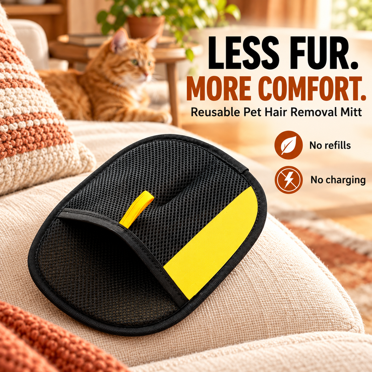 Reusable Pet Hair Remover Mitt Double Sided Fur Cleaning Glove