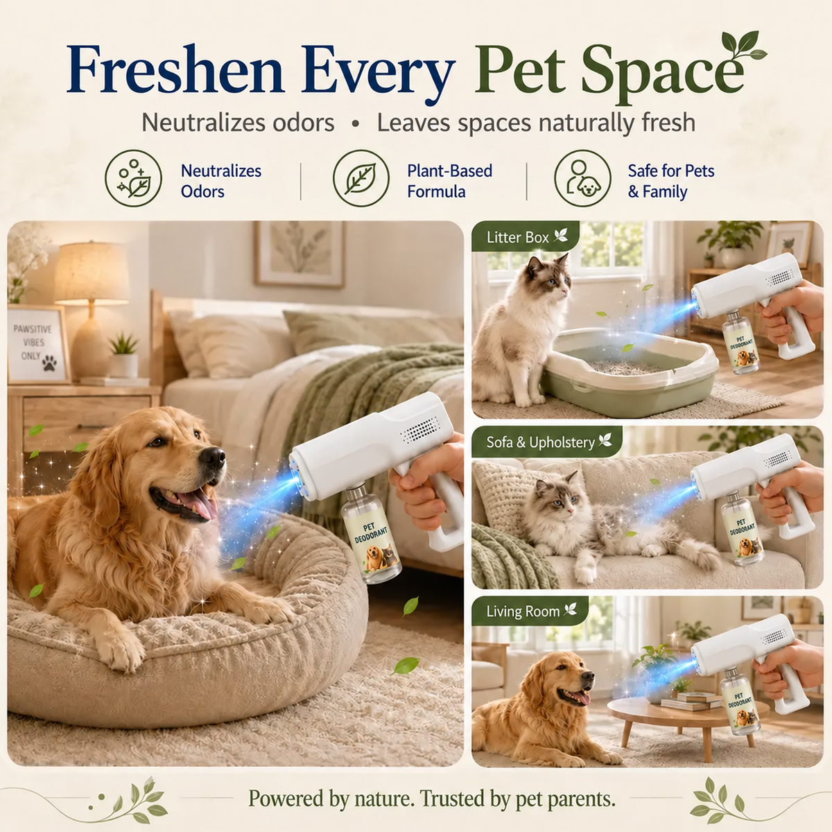 Handheld Electric Pet Odor Eliminator Nano Mist Sprayer