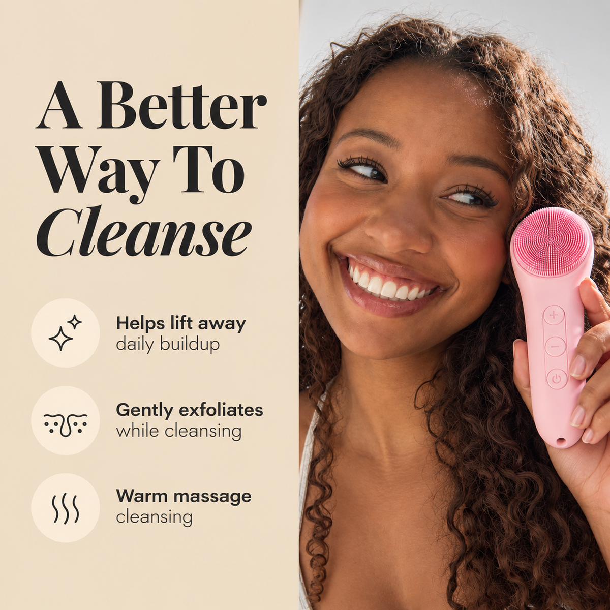 Silicone Electric Facial Cleansing Brush with Hot & Cold Compress