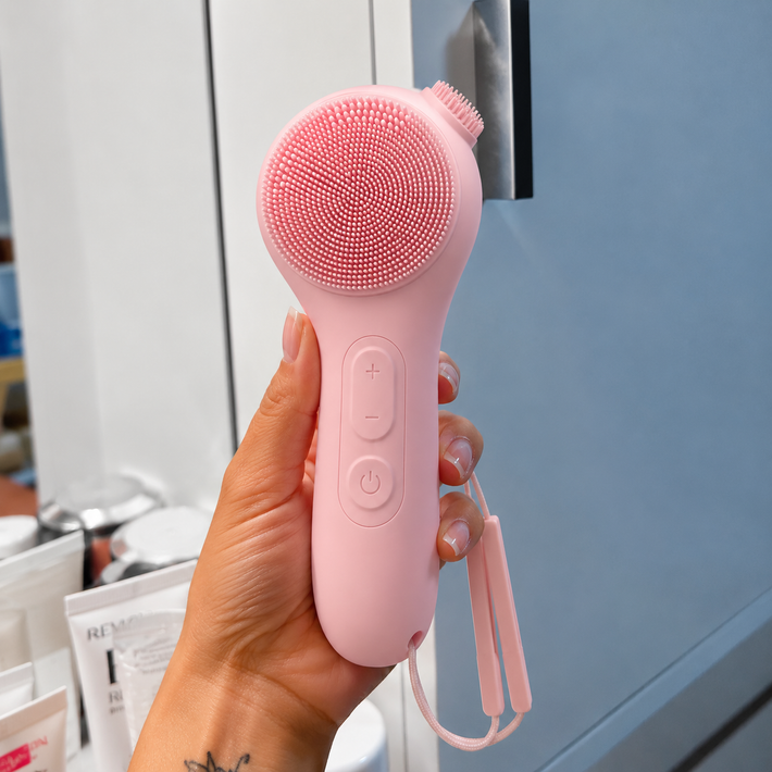 Silicone Electric Facial Cleansing Brush with Hot & Cold Compress