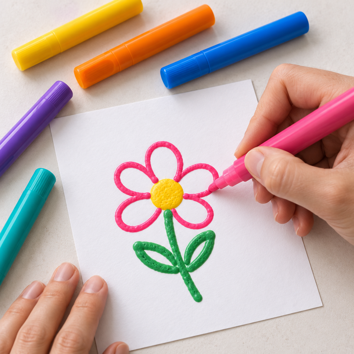 Magic Puffy Bubble Drawing Pens Set for Kids DIY Art