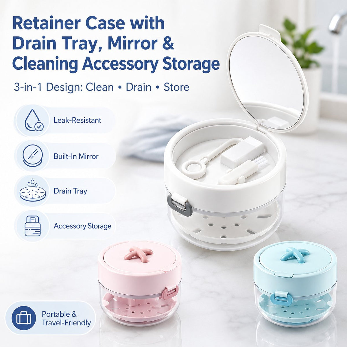 3-in-1 Retainer Cleaning & Storage Case