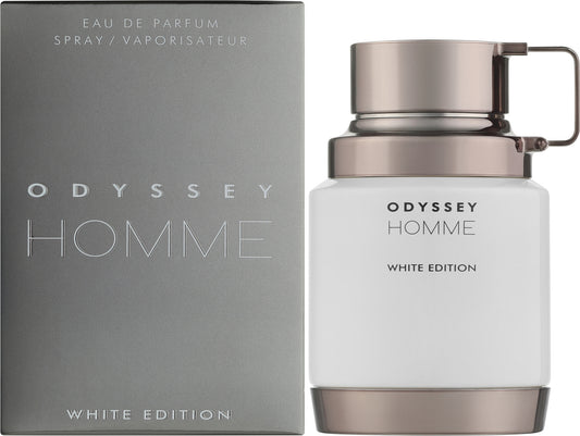 Armaf Odyssey Homme White Edition for Men Eau de Parfum perfume bottle and packaging