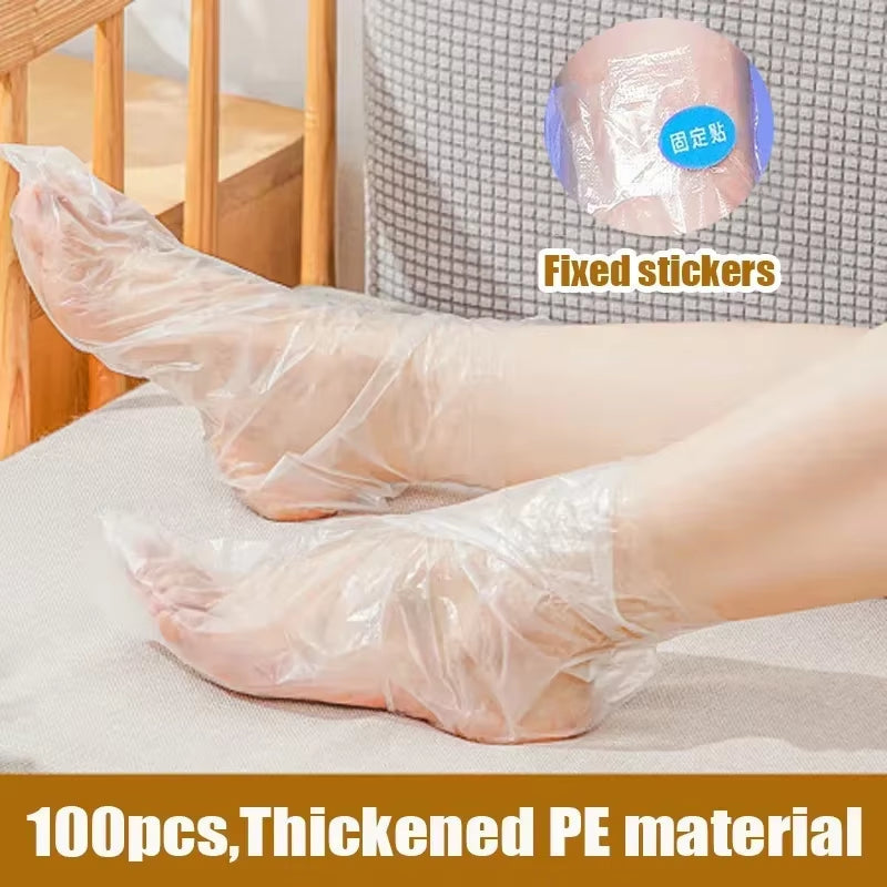 Disposable Foot Spa Covers – 100 Pack PE Pedicure Socks