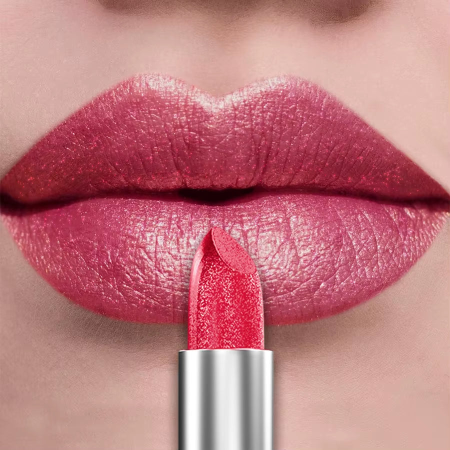 21Colors Bold & Intense Glitter Shiny Metallic Lipstick Pearlescent Lip Tint,Long Lasting Lip Senior Matte Lip Makeup Gifts For