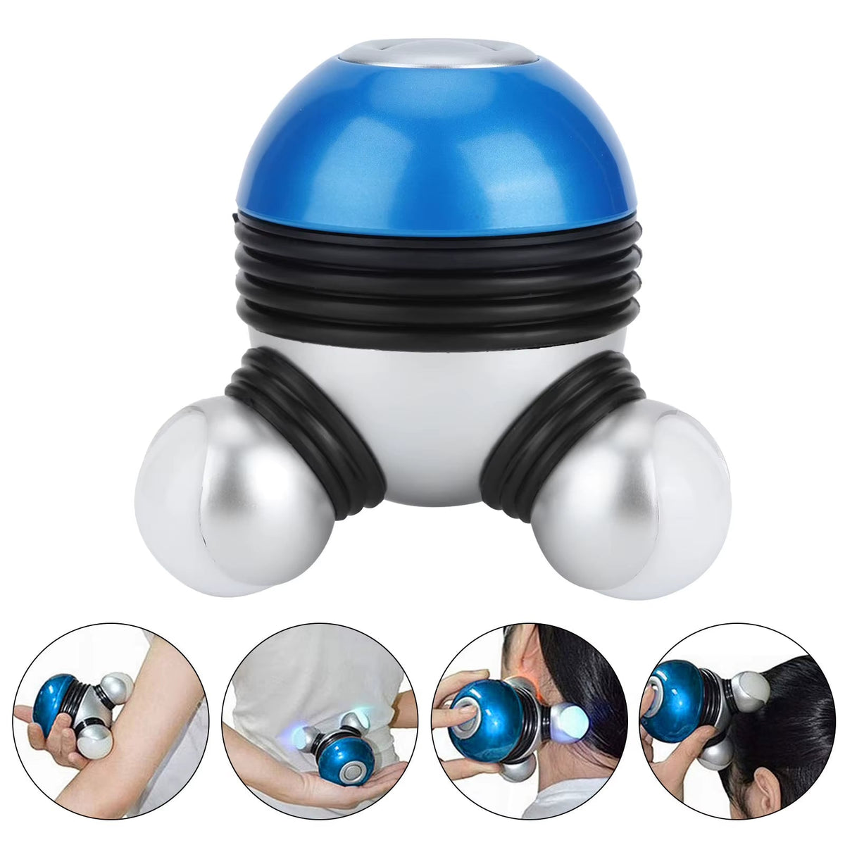 Mini Handheld Vibrating Body Massager with LED Light