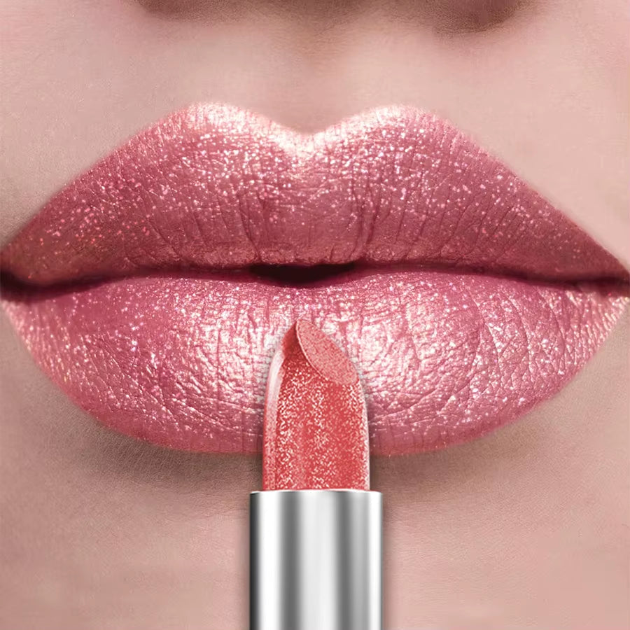 21Colors Bold & Intense Glitter Shiny Metallic Lipstick Pearlescent Lip Tint,Long Lasting Lip Senior Matte Lip Makeup Gifts For