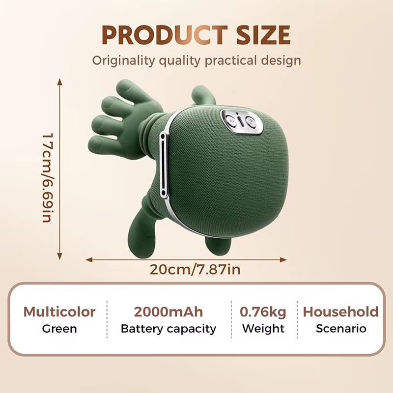 Neck Massager with Real Hand Simulation Wireless Portable Neck and Back Massager 4D Kneading Massage Design for Pain Relief