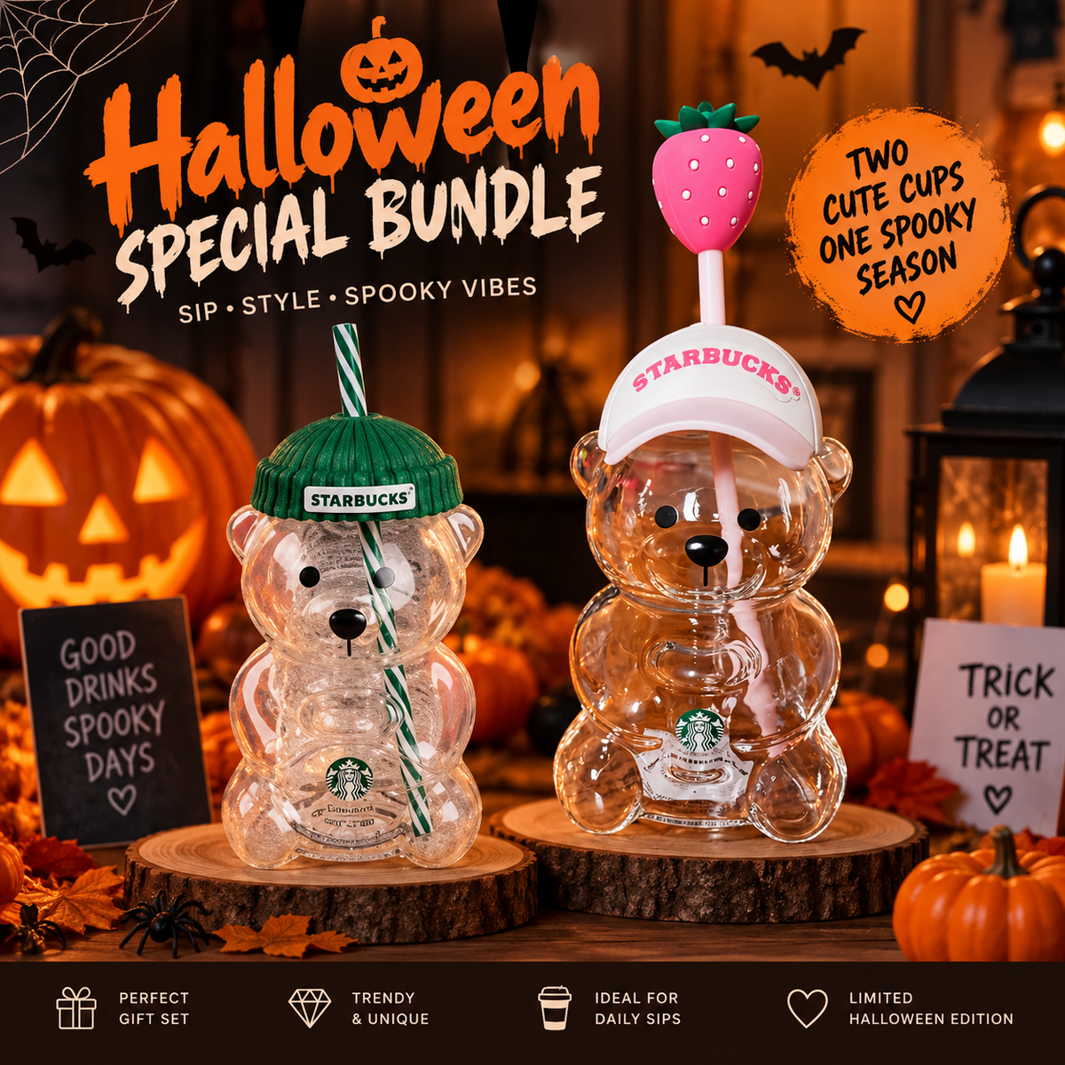 Starbucks Bearista Tumblers β Halloween Special 2-Piece Bundle