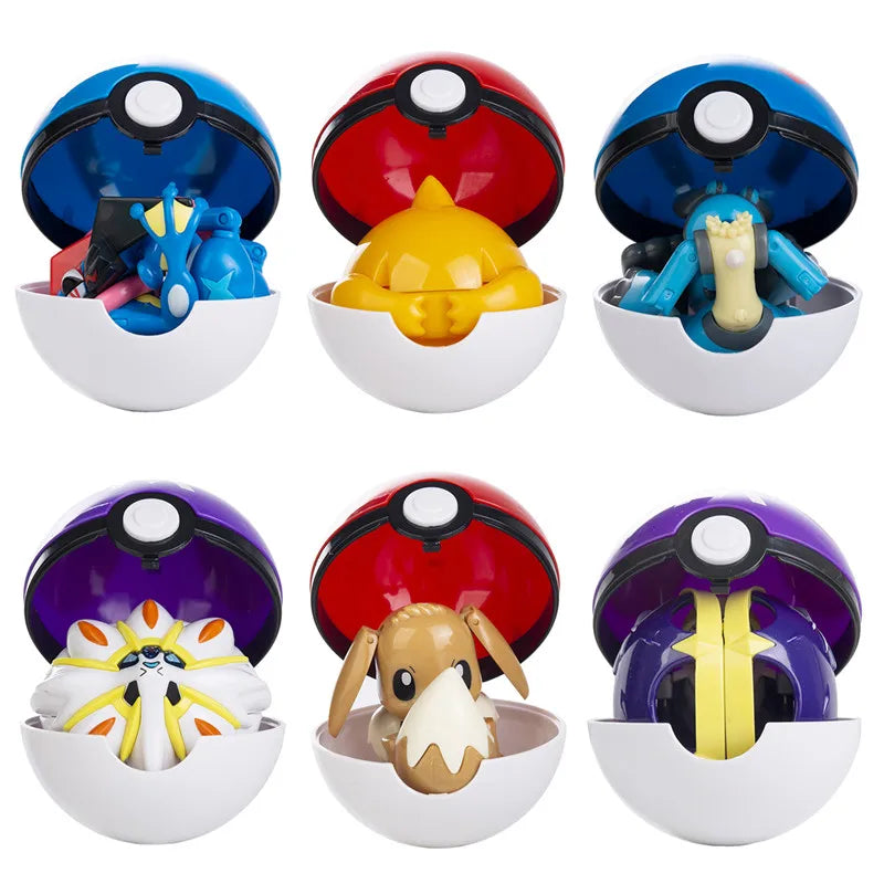 About Pokemon Anime Figure Charizard Pikachu Gyarados Pocket Monster Figure Pokeball Action Deformation Toy Model Children Gift