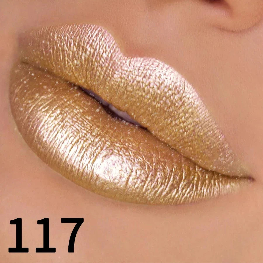 Glitter Lipstick – Sparkling Metallic Lip Color in 19 Shades