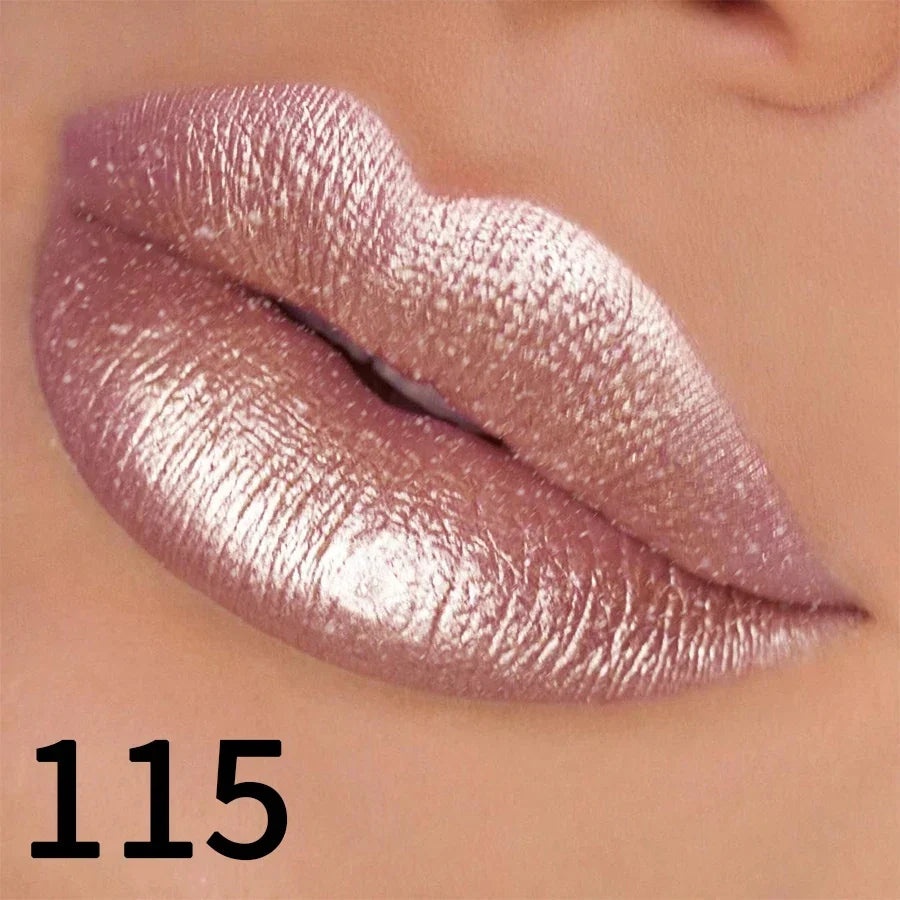 Glitter Lipstick – Sparkling Metallic Lip Color in 19 Shades