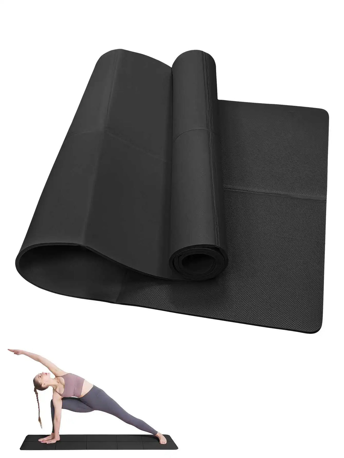 Non-Slip Yoga & Pilates Exercise Mat – 3/4/6mm Thickness