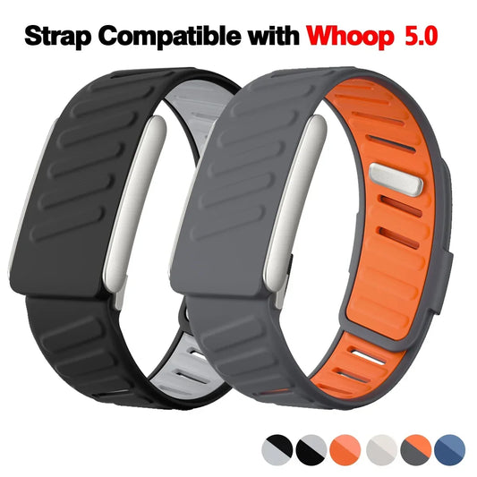 New WHOOP SportFlex Wrist Band Soft-Touch Silicone Waterproof and Sweatproof Adjustable Strap , 5.0 Compatible