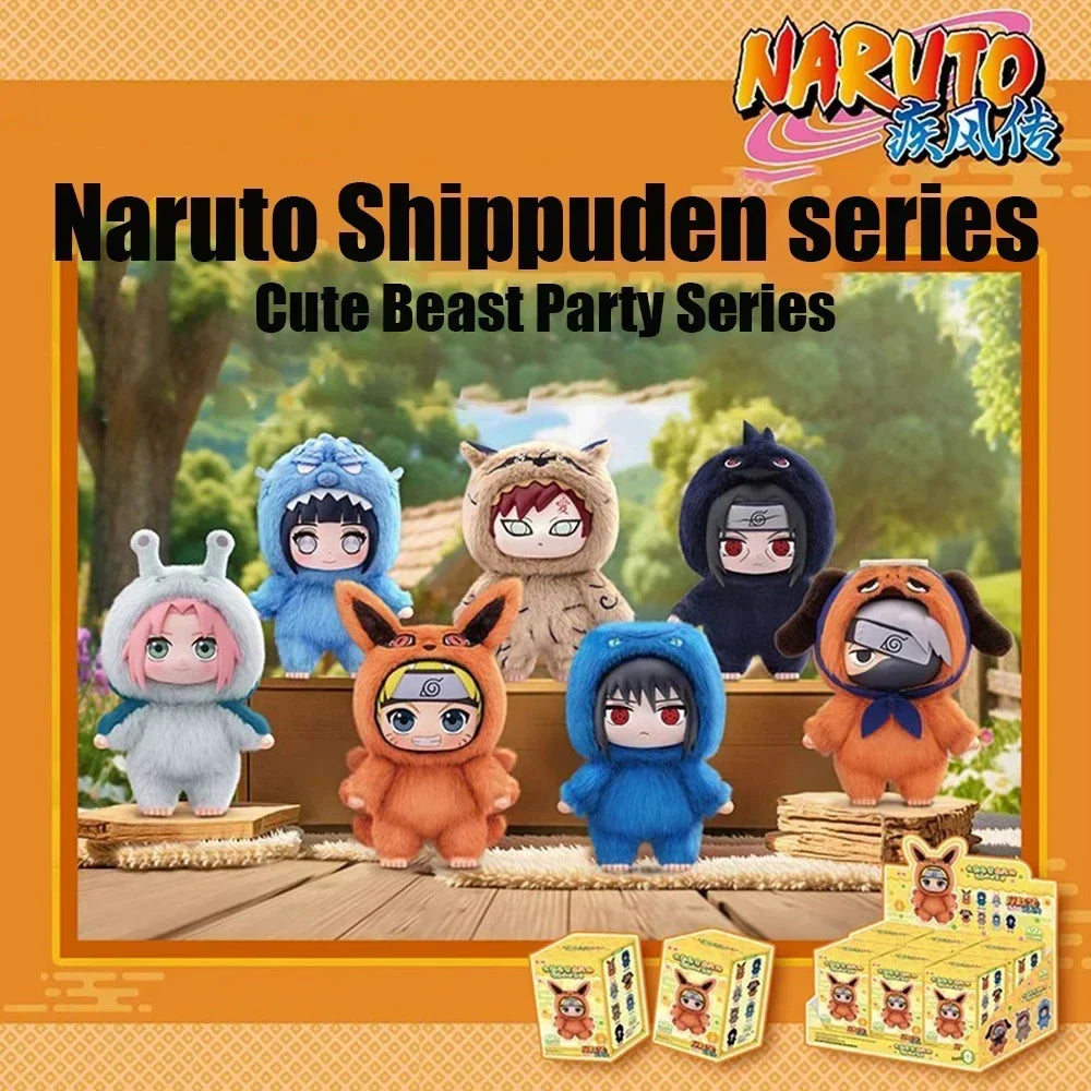 Toptoy Naruto Shippuden Beast Party Series Vinyl Figure Plush-Like Texture Blind Box Chibi Kakashi Sasuke Collectible