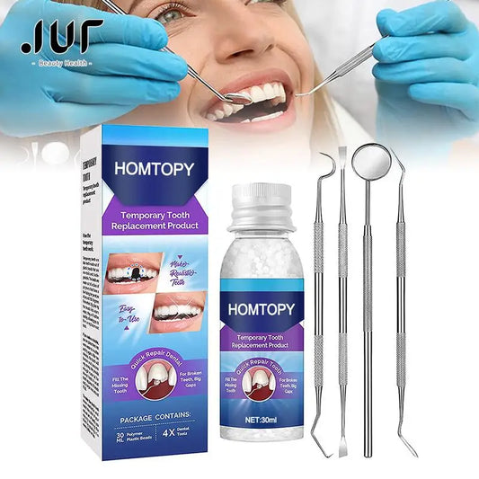 Moldable Teeth Repair Kit Temporary Dental Replacement Kit Thermal Beads For Filling Fix The Missing And Broken Tooth Artificial
