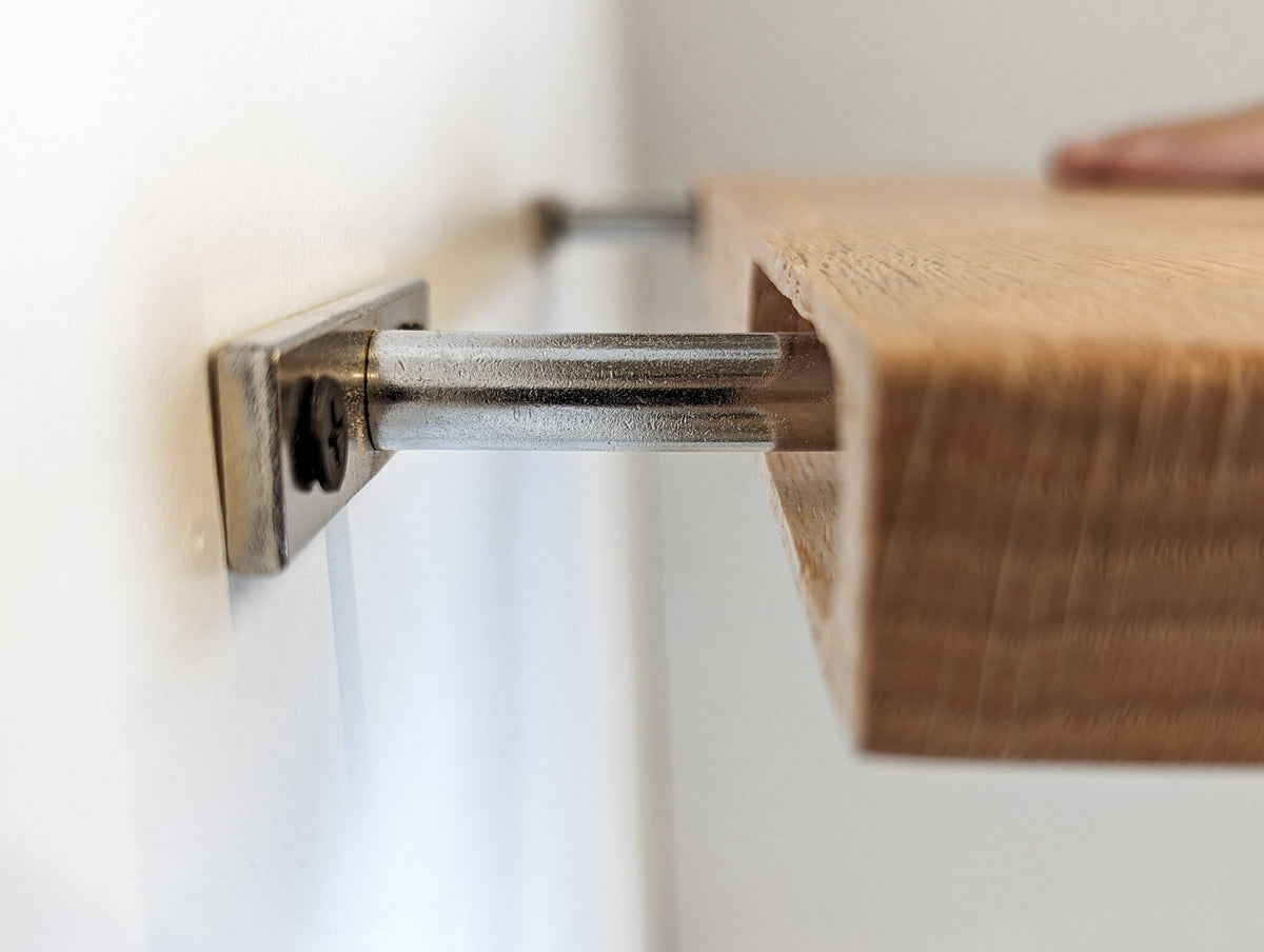 Thin Oak Floating Shelf with Rounded Corners