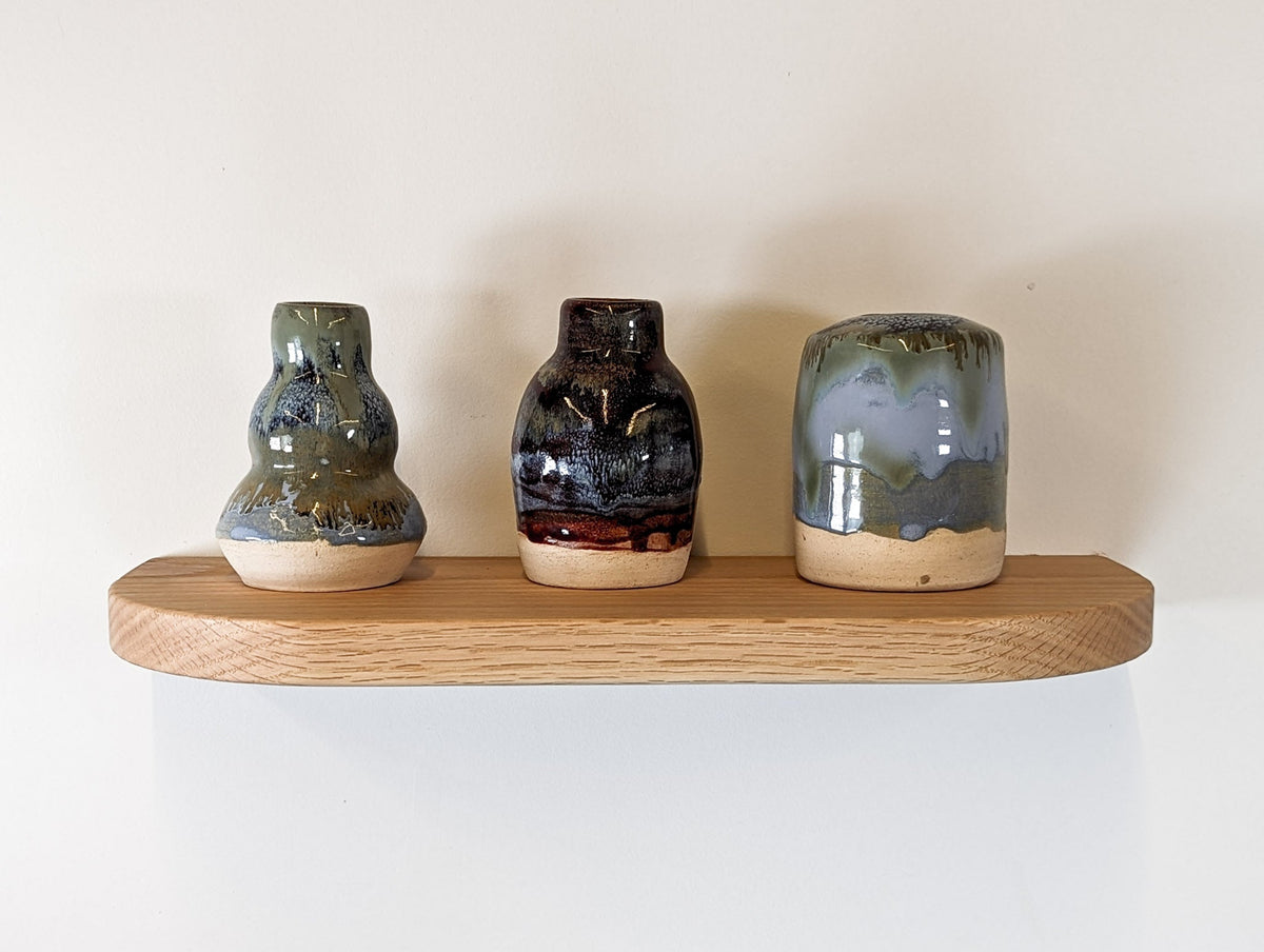 Thin Oak Floating Shelf with Rounded Corners