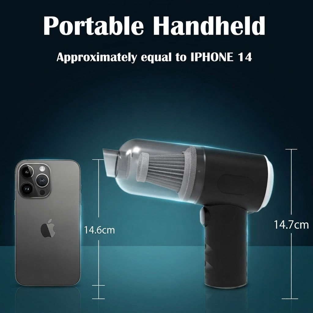 Mini Wireless Car Vacuum Cleaner 9000Pa Wet & Dry