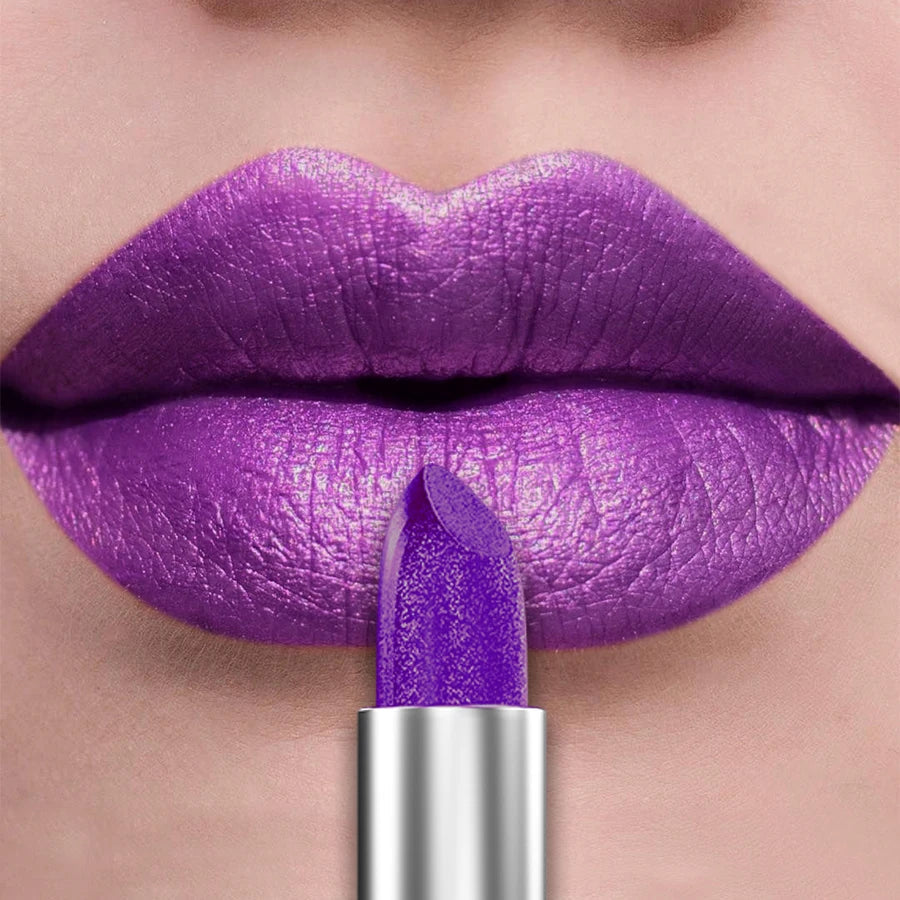 21Colors Bold & Intense Glitter Shiny Metallic Lipstick Pearlescent Lip Tint,Long Lasting Lip Senior Matte Lip Makeup Gifts For