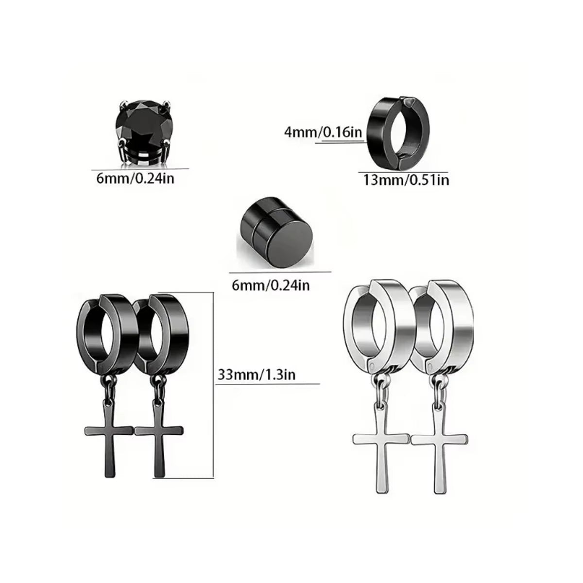 2-Piece Magnetic Clip-On Stud Earrings – Non-Piercing
