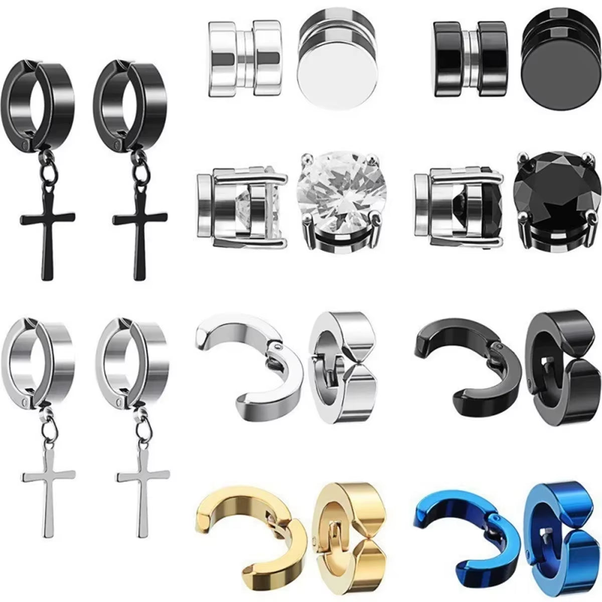 2-Piece Magnetic Clip-On Stud Earrings – Non-Piercing