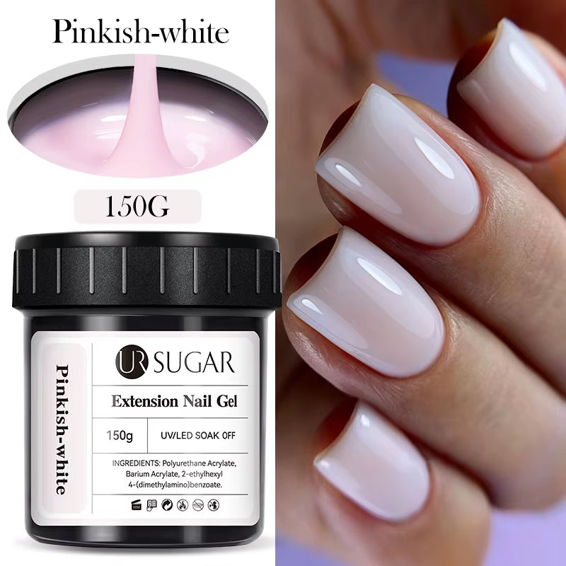 150g UV/LED Hard Nail Extension Builder Gel – Pink/White