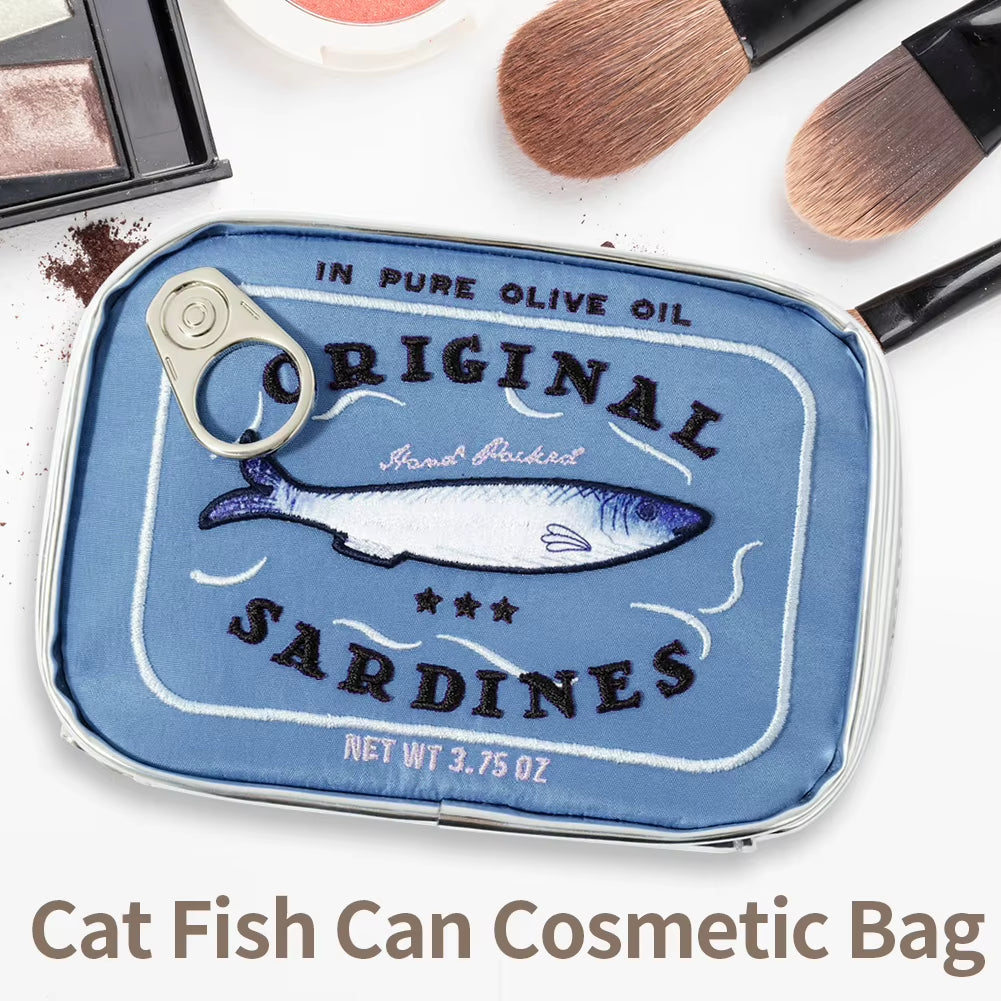 Cute Sardine Can Print Travel Makeup & Toiletry Bag