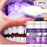 1/2pcs 9D White Purple Teeth Powder - Deep Cleaning & Polishing with Baking Soda, Refreshing Breath, Portable Travel-Friendly Formula, Brightens Smile in 7 Days, for Men & Women