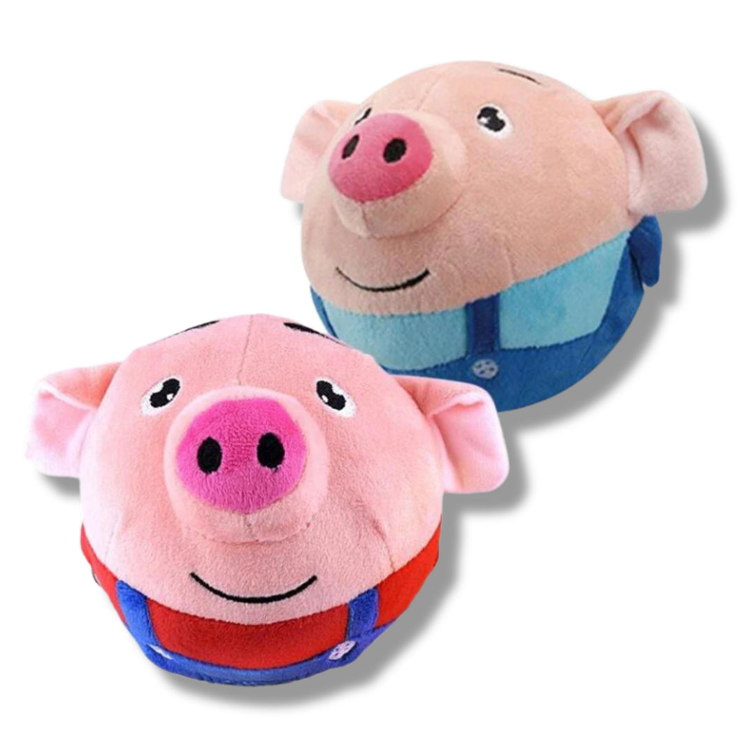 Interactive bouncing pig toy