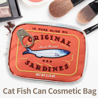 Cute Sardine Can Print Travel Makeup & Toiletry Bag