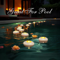 24Pack 3" White Flameless Floating LED Candle, Waterproof Tealight