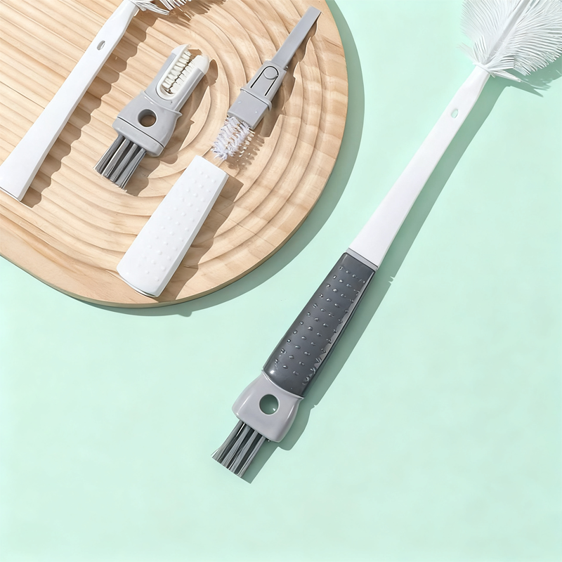 Detachable Long-Handle Silicone Cleaning Brush Set