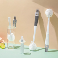 Detachable Long-Handle Silicone Cleaning Brush Set