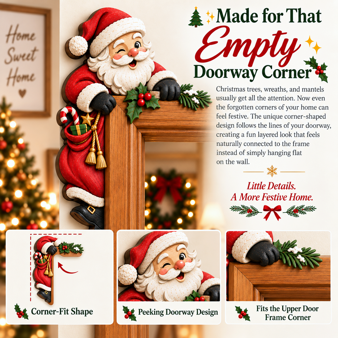 Christmas Santa Peekaboo Door Frame Decoration