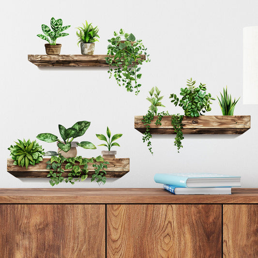 3D Self-Adhesive Wall Decal with Plant Design