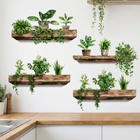 3D Self-Adhesive Wall Decal with Plant Design