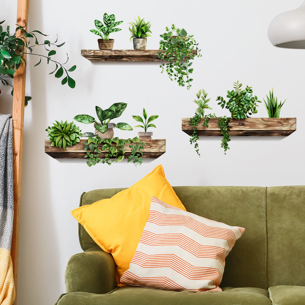 3D Self-Adhesive Wall Decal with Plant Design