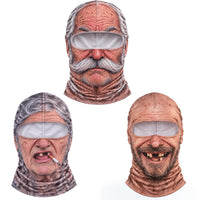 Funny Realistic Old Man 3D Print Ski Balaclava Face Mask